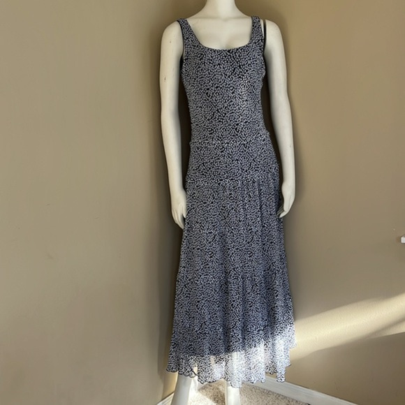 Nine West Maxi Full Length Sleeveless Blue White Summer Dress Size S‎ - Picture 1 of 8